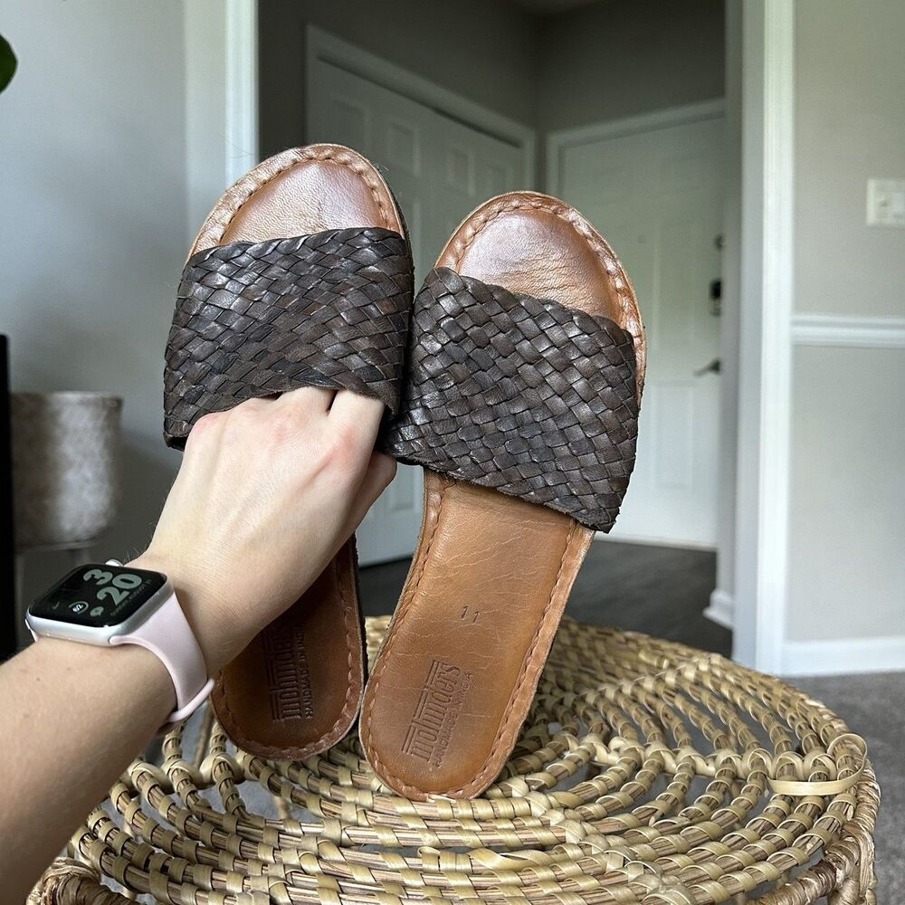 Mohinders Handmade Woven Leather Slide Sandals Women’s Size 11